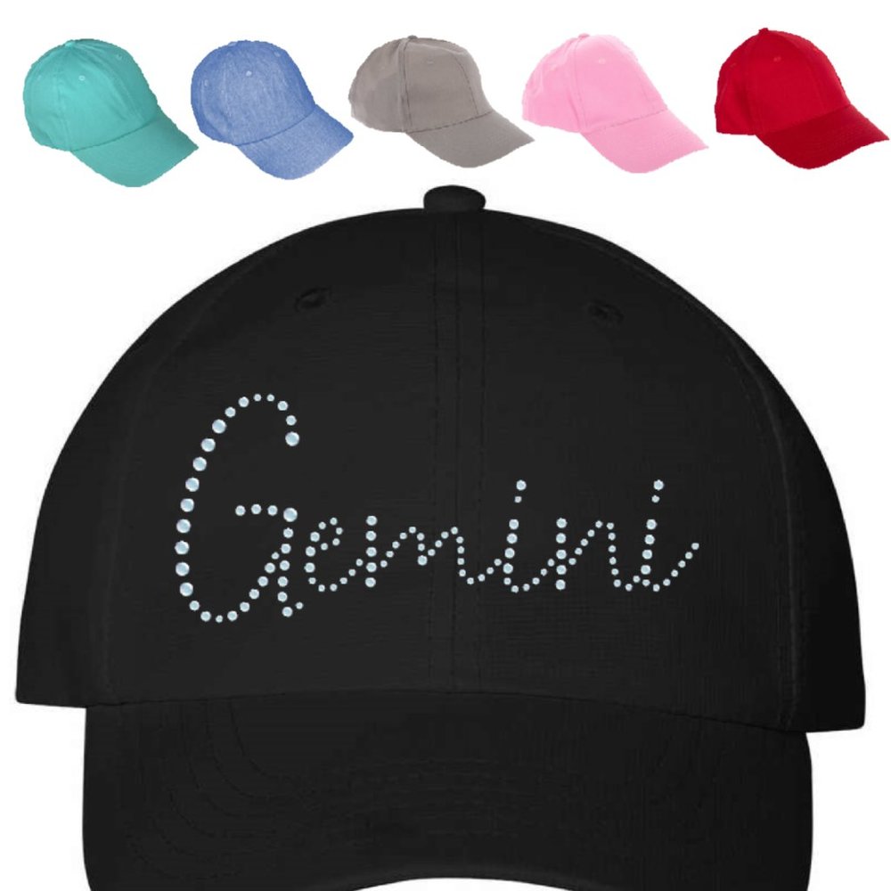 Rhinestone Gemini Zodiac Cap